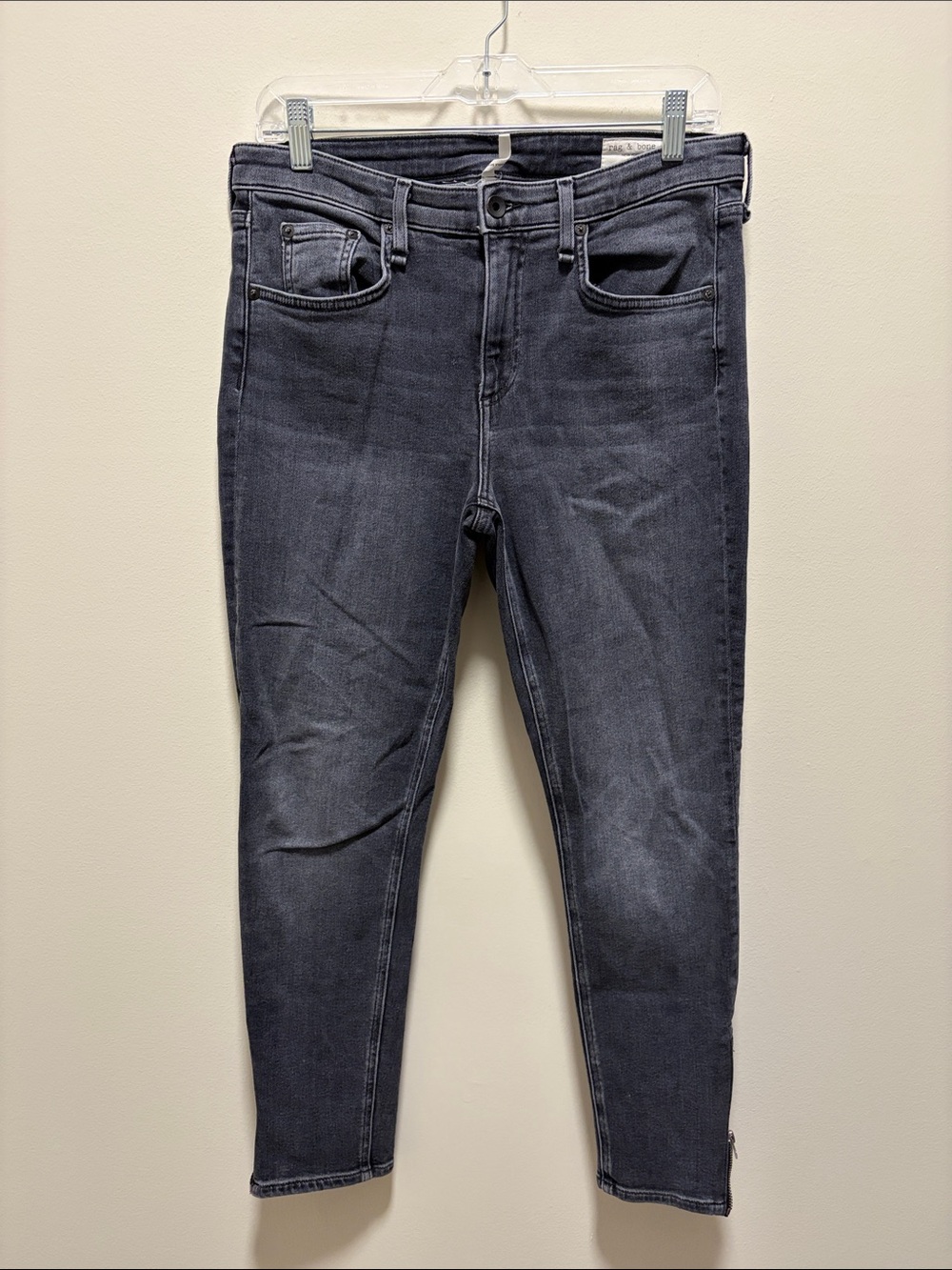 rag & bone Cate mid rise ankle skinny Charcoal Wash Jeans - Size 30